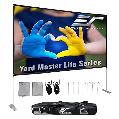 Elite Screens Yard Master Lite, 125-inch Outdoor Projector Screen 16:9 Double Sided Wrinkle-Free Foldable Portable Indoor Movie Projection Screen, |