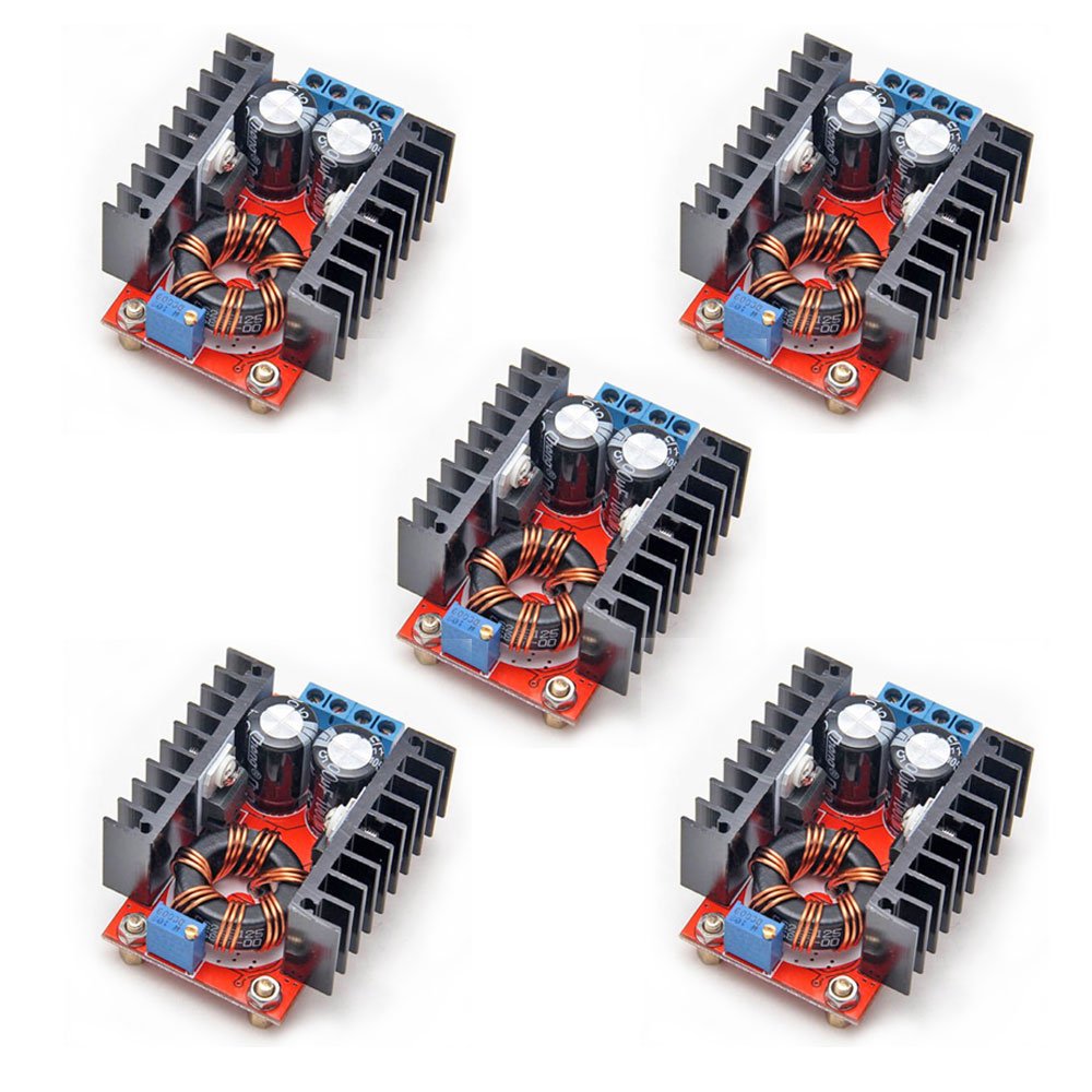 Gowoops 5PCS 150W DC-DC 10-32V to 12-35V Step Up Boost Converter Module Adjustable Power Voltage
