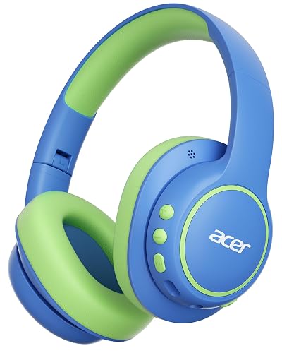 Acer Kids Bluetooth Headphones, Over Ear Headphone for Kids with Mic, 75H Playtime, 85dBA Safe Volume, Bluetooth 6.0, USB C Fast Charging, Toddler