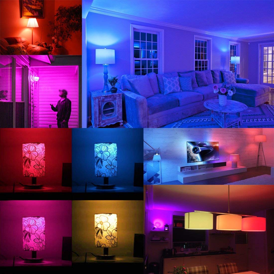 LED Color Changing Light Bulb with Remote Control, 5W 40W Equivalent, 500LM
