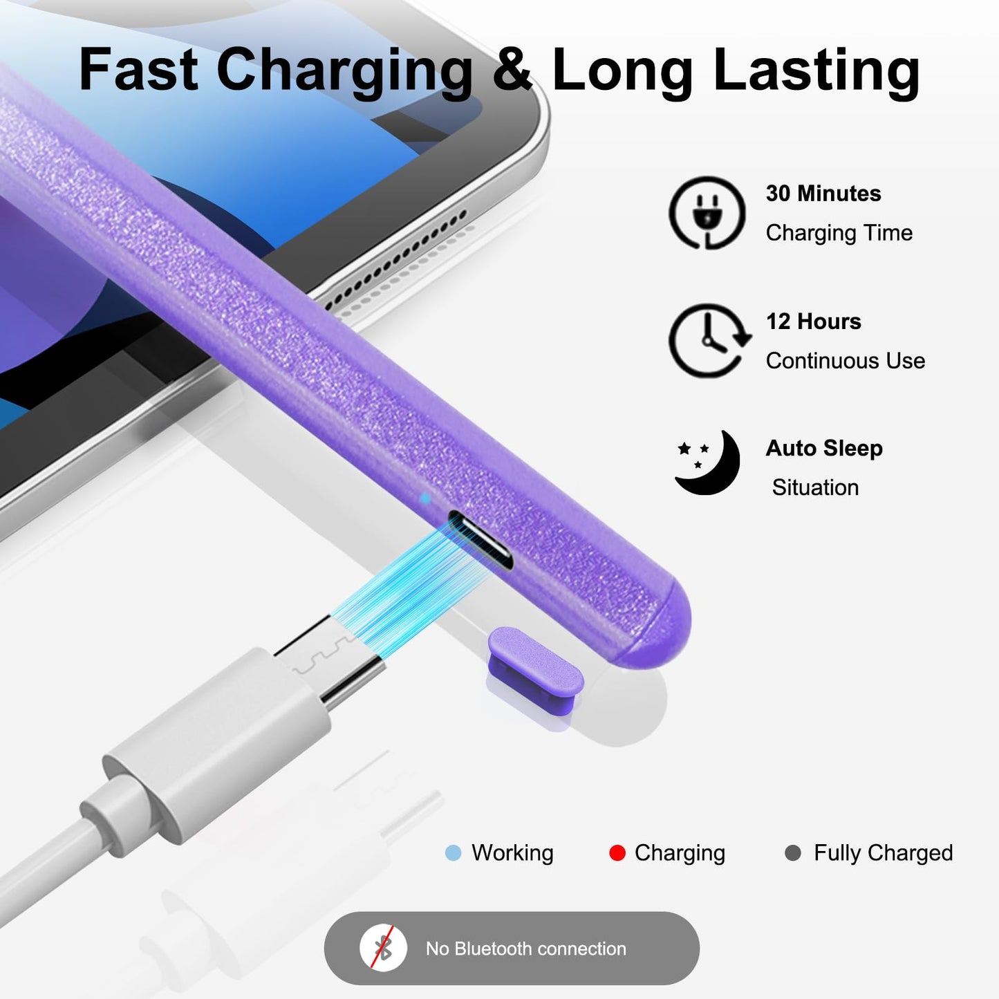 Stylus Pen for ipad, Active Pencil with Quick Charge, Palm Rejection Tilt Sensor, Magnetic Pen Compatible with 2018-2022 iPad Pro
