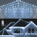 LYHOPE Icicle Christmas Lights, 432 LED 35.4ft 8 Modes Icicle String Lights with 72 Drops, Window Curtain Fairy Lights for Xmas, Eaves, Wedding
