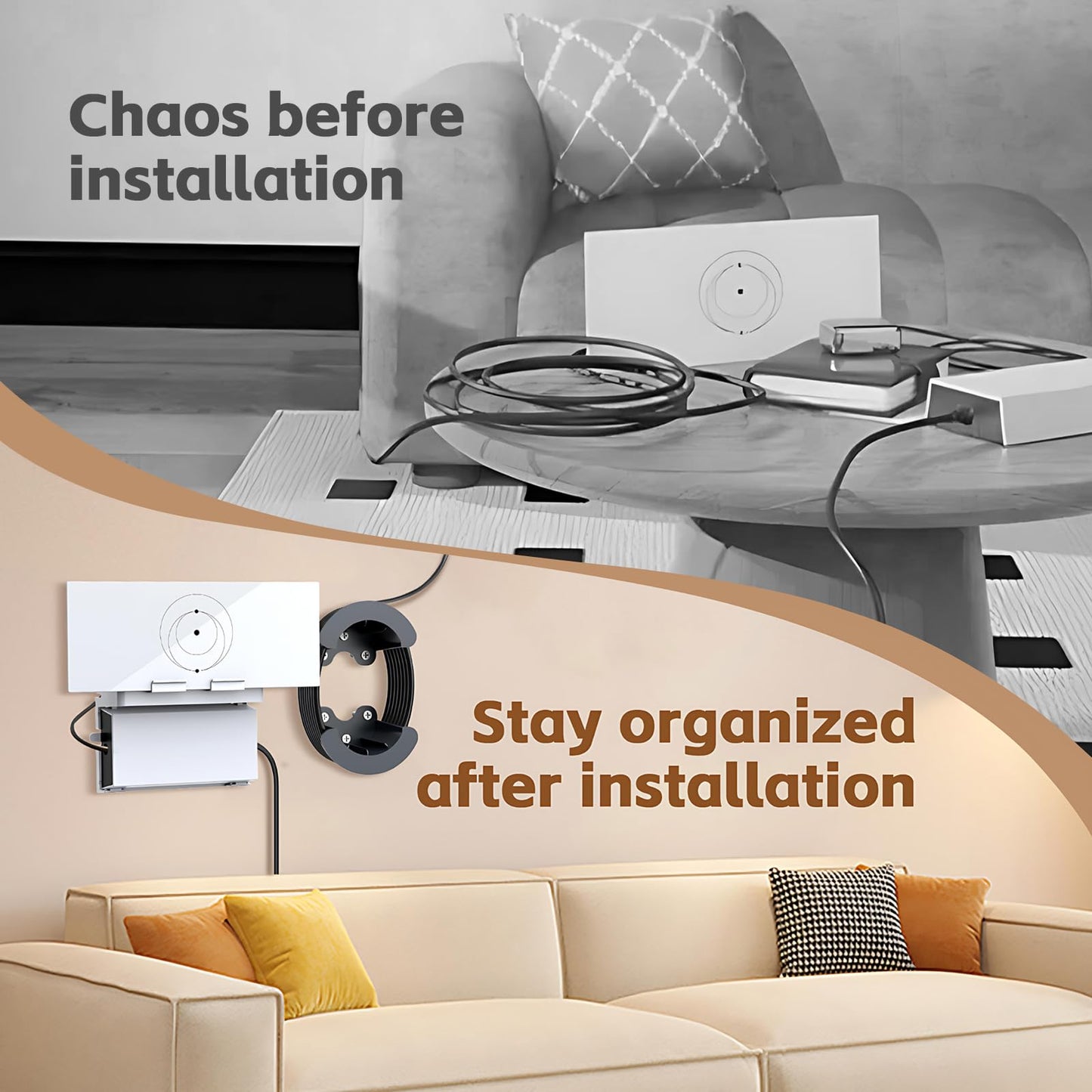 UBeesize Starlink Mount, Standard Gen 3 Router Wall Mount with Cable Caddy, All in One Wall Holder for Starlink Standard V3 Mesh Router and Power