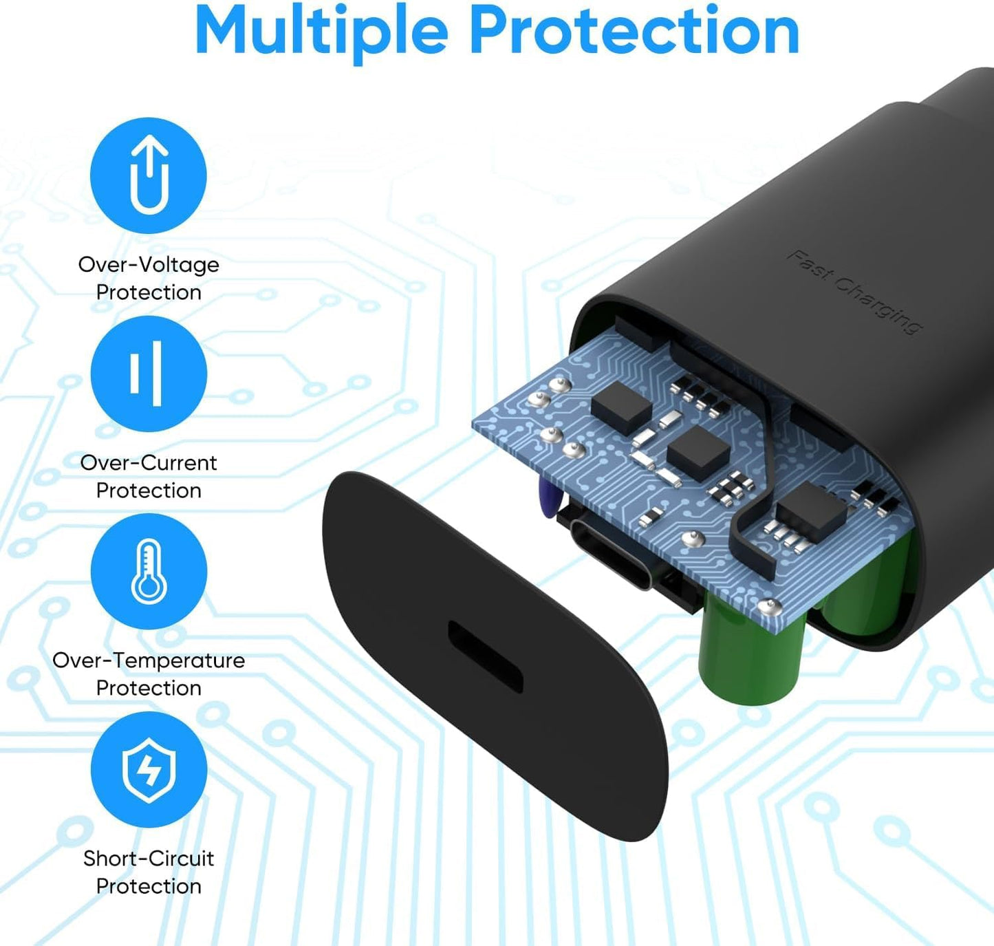 USB C Fast Charger,3 Pack 25W Type C Fast Charger Wall Charger Fast Charging Block with 6ft Cable for Galaxy S24 S23 S22 S21 S20 Ultra S10 S9, Note 20