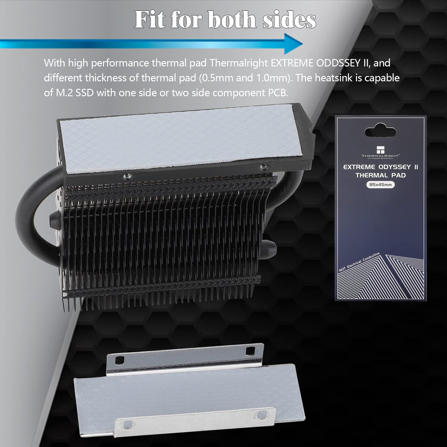 Thermalright HR-09 2280 PRO Black SSD heatsink, Double-Sided Heat Sink, with Thermal Silicone Pad for M.2 SSD PC and Computer,Desktop High Performance