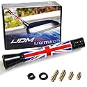 iJDMTOY 3-Inch Red Union Jack UK Flag Theme Short Antenna Compatible with MINI Cooper (All Models) & More Other Cars
