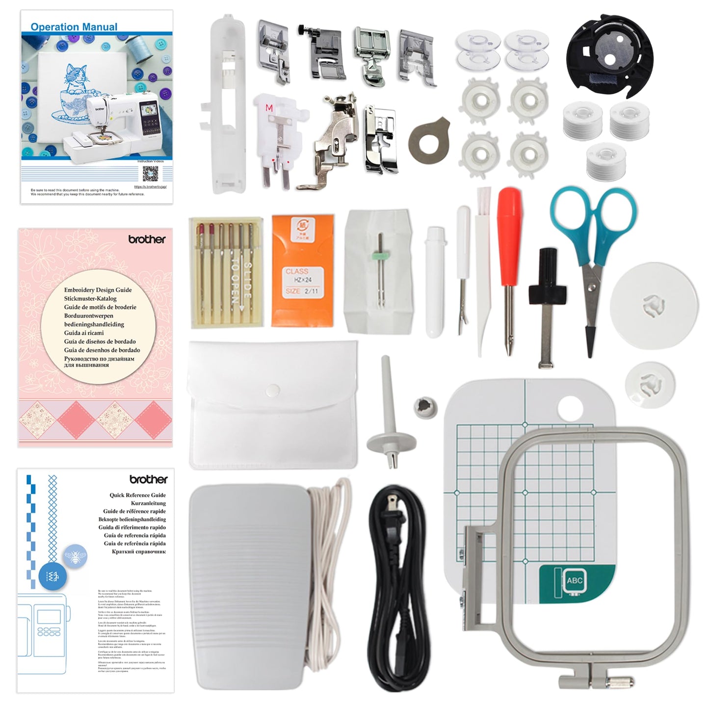 Brother SP-1 Sublimation Printer Bundle with SE700, Full Ink Set, 160 Sublimation Transfer Sheets, 50 Blanks, Tape and More
