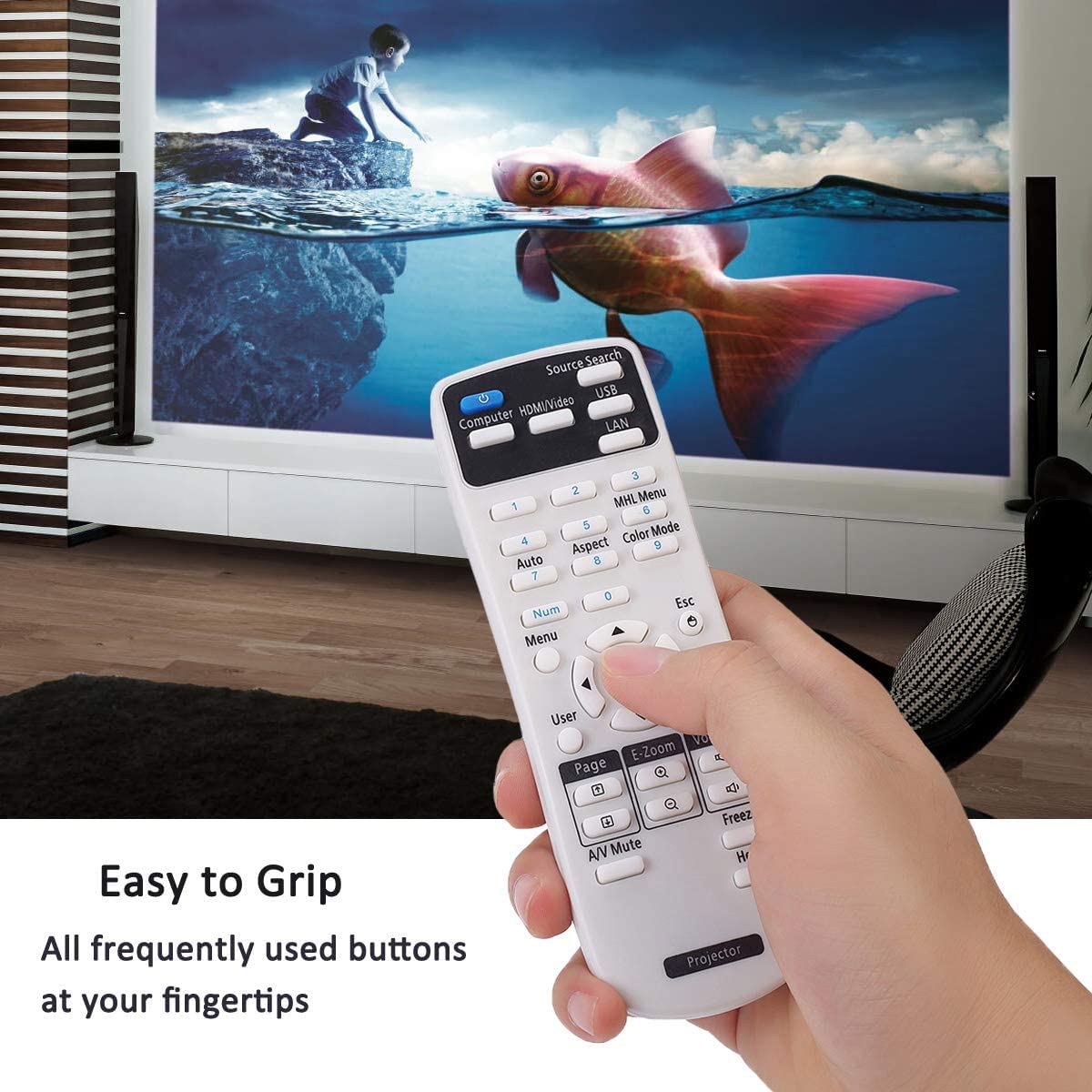 Litance Projector Remote Control for Epson 2181788 PowerLite 585W 575W 535W 108 109W 530 570 580 1930 1935 Home Cinema 1060 1040 660 BrightLink 585Wi