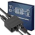 Gigabit Ethernet Splitter 1 to 2 Devices Simultaneously Networking, 1000Mbps High Speed LAN Splitter with USB-C Power Cable, Network Switch Hub