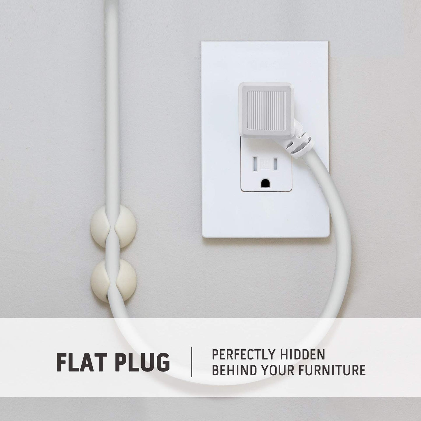 Power Strip Surge Protector with 6 Outlets & 2 USB Ports, 15 Feet Extension Cord, Flat Plug Outlet Strip, 1000 Joules Surge Protection, Wall Mount