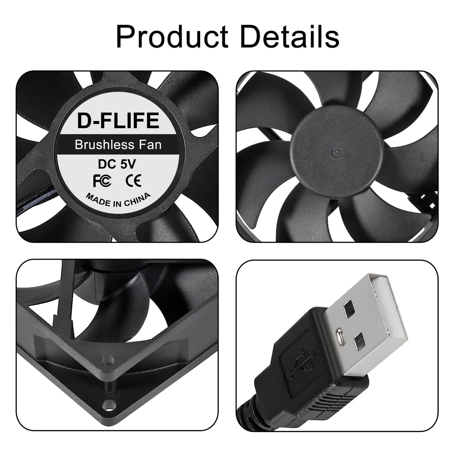 4pcs 9225 92mm x 92mm x 25mm DC 12V 2Pin Computer Fan High Speed Muffin Fan Cooling Fan,UL-Certified for 3D Printer Computer Case Fan (Double Ball