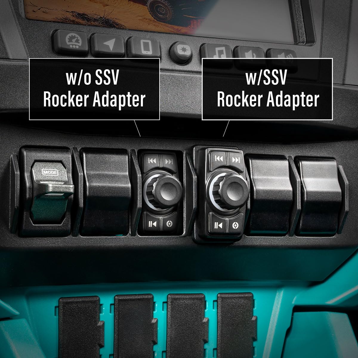 2025-up Polaris RZR Pro R, Pro S and Pro XP | Snap-in Rocker-Switch Carling Adapter for Upper Row Center Console Switch Openings - 6pk | SSV Works 240-RZ6-RSA6