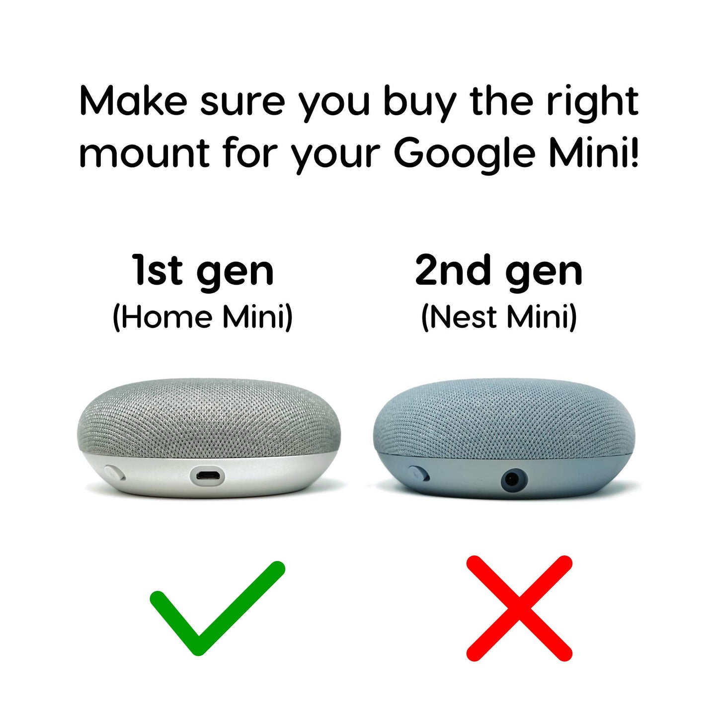 doqxD Outlet Wall Mount Holder for Google Home Mini 1st Generation: Google Home Mini Accessories - Fits Horizontal and Vertical Outlets - 1-Pack