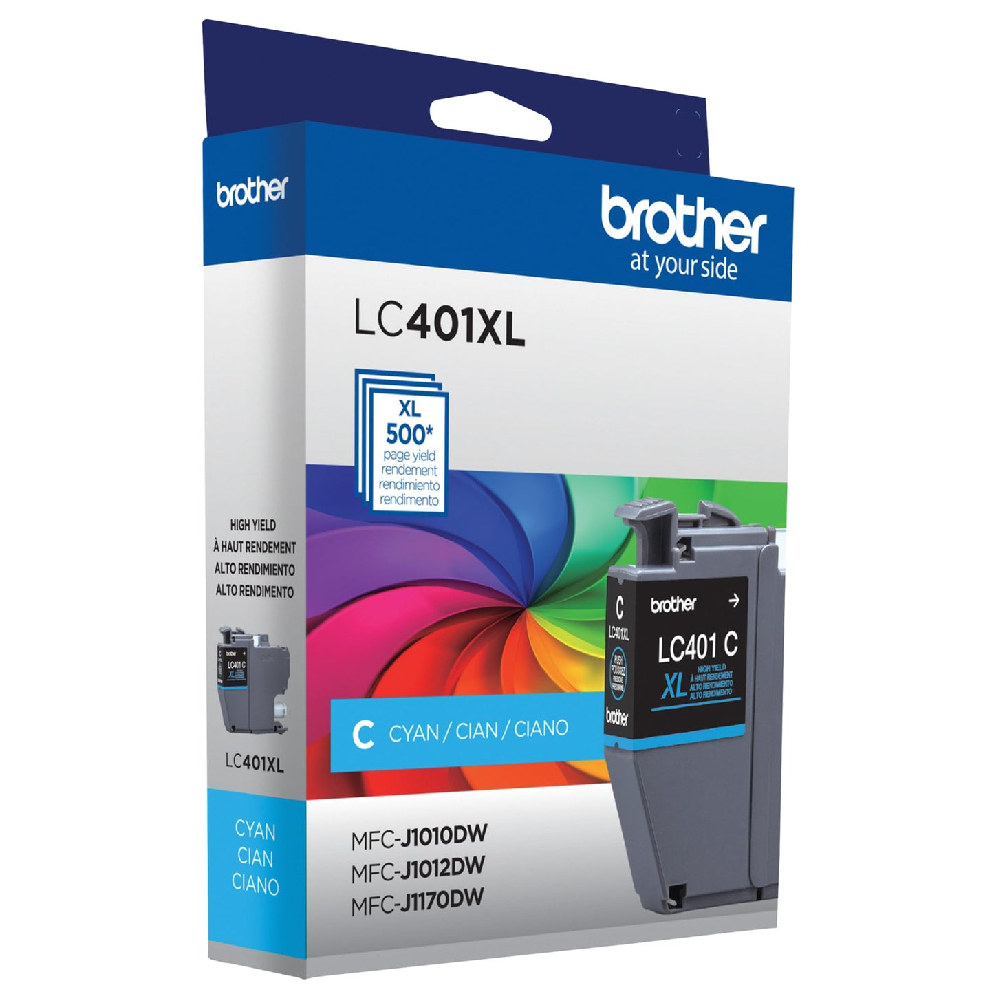 Brother Genuine High Yield Cyan Ink Cartridge, LC401XLCS, Cyan and Black