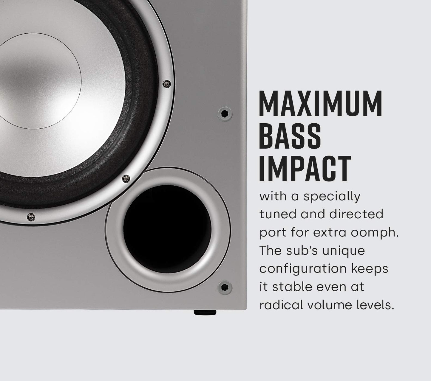 Polk Audio PSW10 10" Powered Subwoofer Home Audio - Power Port Tech, Up to 100 Watts, Big Bass in Compact Design, Easy Setup with Home Theater