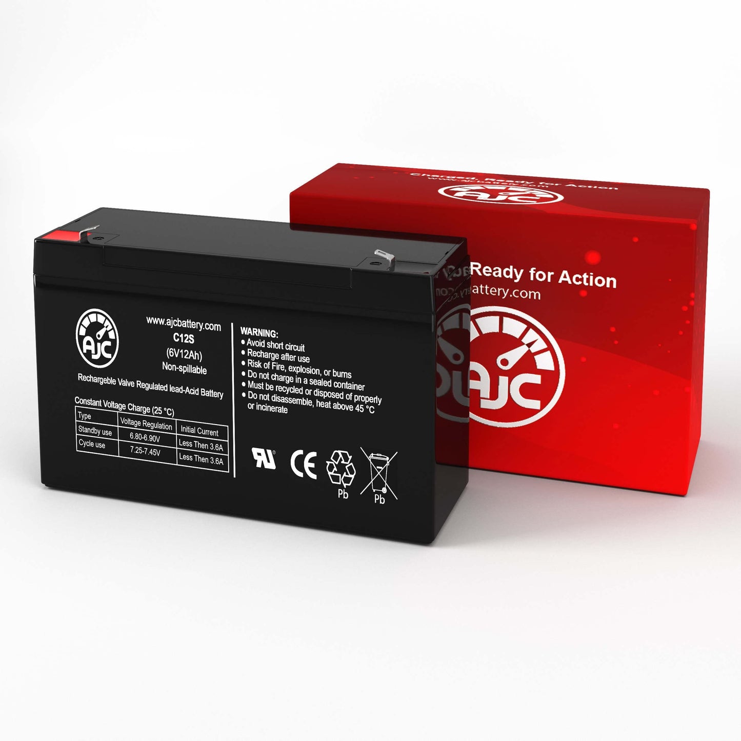 AJC Battery Compatible with Enersys NPX-50 6V 12Ah Sealed Lead Acid Battery