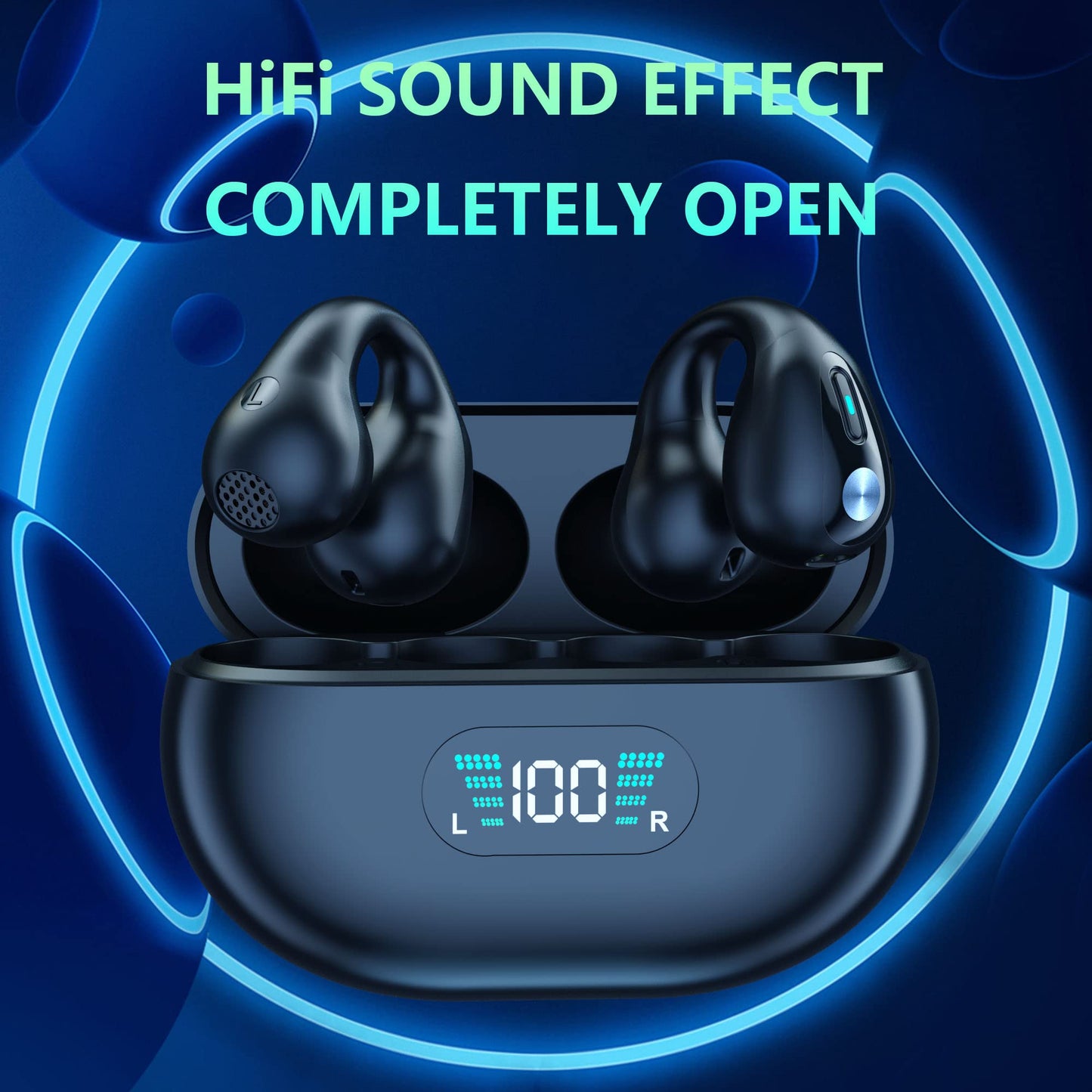 BWISUP Wireless Ear Clip Bone Conduction Headphones Bluetooth, 2023 New Mini Open Ear Headphones Wireless Bluetooth, Waterproof Sport Running Earring…