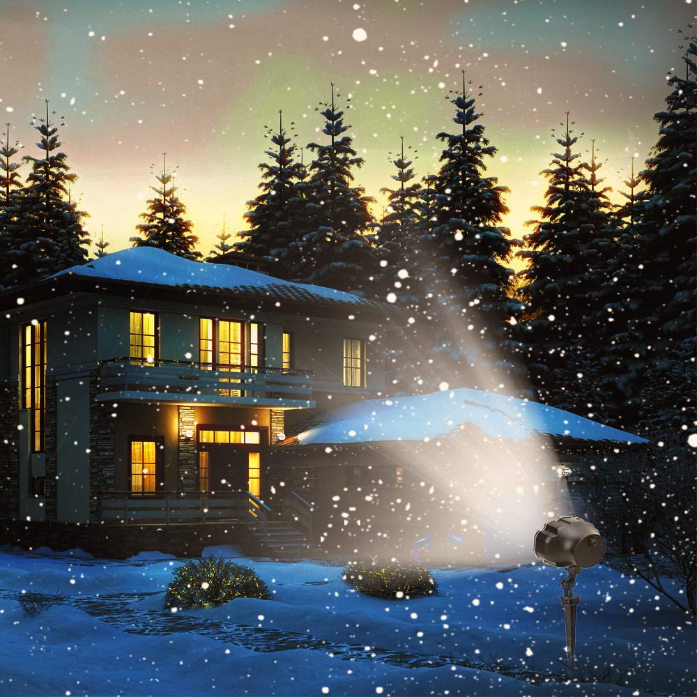 SOMKTN Christmas Snowfall Projector Lights Outdoor,Snow Falling Projector Lamp Dynamic Snow Effect Christmas Dot Decorations Lighting for Xmas
