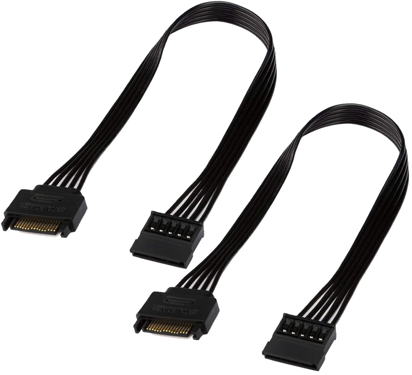 TeamProfitcom SATA Power Extension Cable, 15 Pin SATA Male to Female Extender Power Cable Adapter for Hard Drive Disk HDD, SSD (2 Pack) 24 Inches