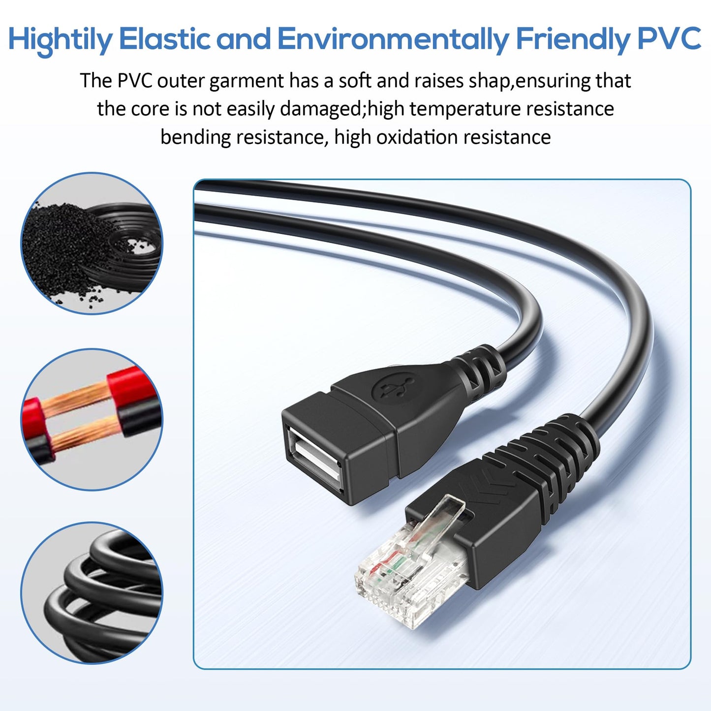 SYGGDERS 2 Pcs USB to RJ45 8p4c Ethernet Converter, Gigabit Ethernet Extension Cable (11.81 Inches) Suitable for Routers/Modems/Cameras/Set-Top