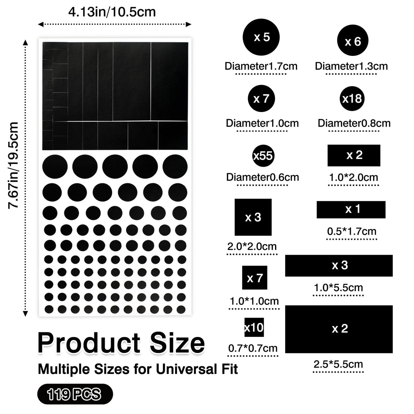 Brvlsoc Vinyl Webcam Covers - Restickable Privacy Stickers for Laptop, Smartphone, Tablet, Smart TV & Game Console - Black, Multiple Sizes