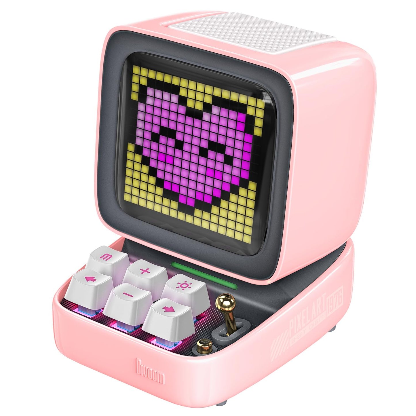 Divoom Ditoo Retro Pixel Art Game Bluetooth Speaker with 16X16 LED App Controlled Front Screen (Pink)