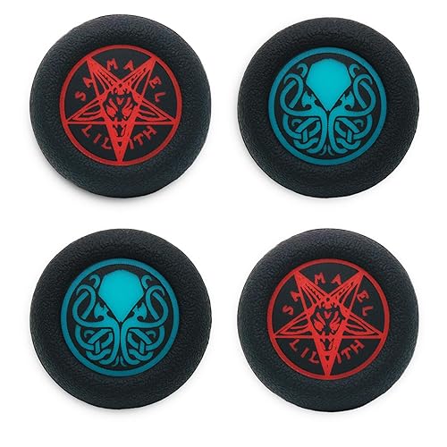 Playrealm Soft Rubber Silicone Printing Thumb Grip Cover x 4 for PS5, PS4, Xbox Series X/S, Xbox One, Switch PRO Controller(Unspeakable Pack)