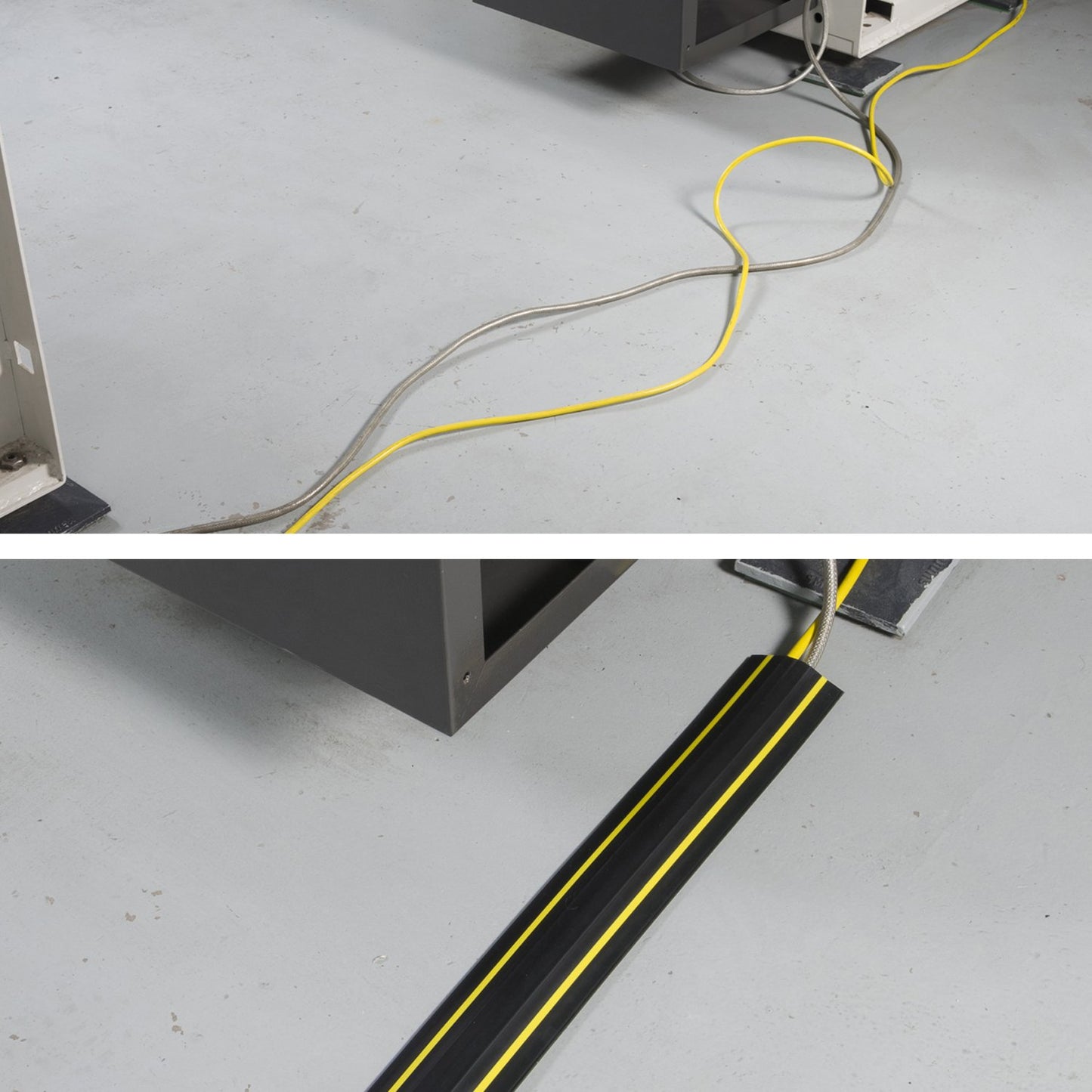 D-Line 30ft Floor Cord Cover, Made in USA Linkable Cable Protector, Hide Extension Cords, Protect Cords, Prevent Cable Trips, Cord Hider, Heavy Duty