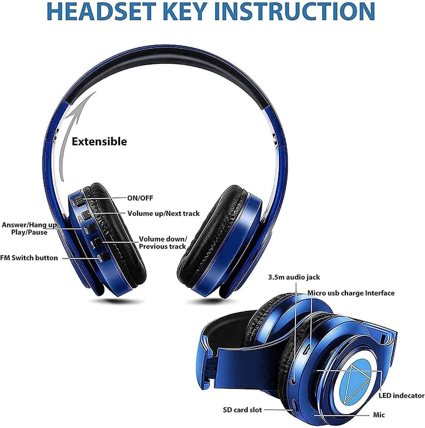 YTDTKJ Nakano Bluetooth Headphones,The Quintessential Quintuplets Headphone with Build-in Mic,Foldable Over Ear Wireless Headphones,Hi-Fi Stereo…