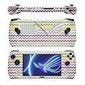 MightySkins Carbon Fiber Skin Compatible with Asus ROG Ally - Rainbow Chevron | Protective, Durable Textured Carbon Fiber Finish | Easy to Apply
