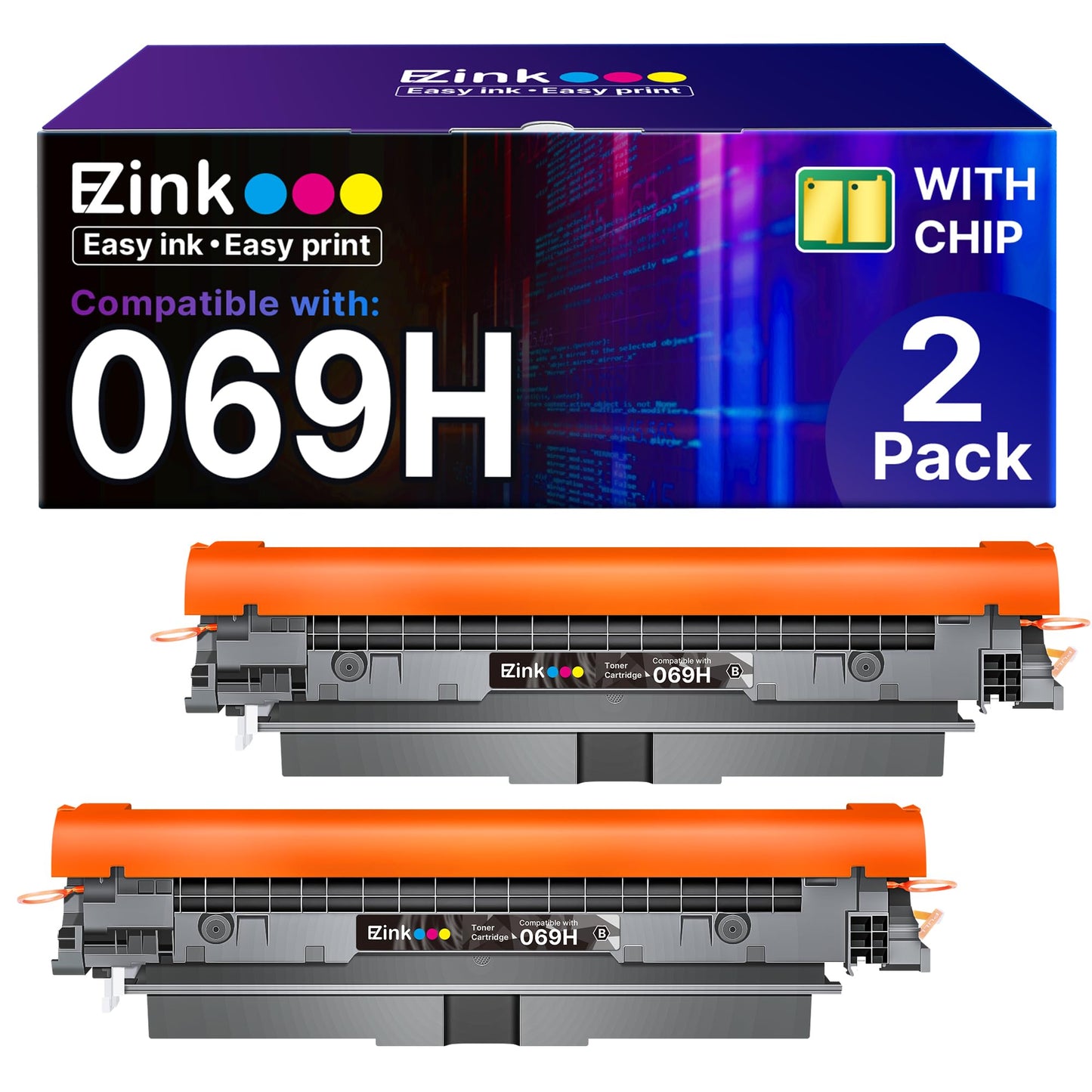 E-Z Ink 069H Toner Cartridge Compatible for Canon 069 069H, 2 Black