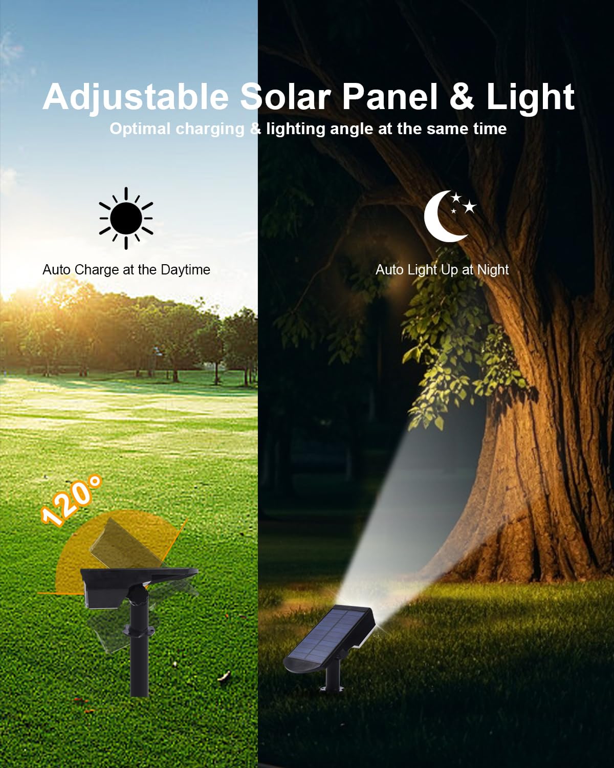 6 Pack Solar Spot Lights Outdoor Waterproof, 20 LEDs Bright Landscape Spotlights Dusk to Dawn, Cool White Adjustable Uplights for Yard Tree House