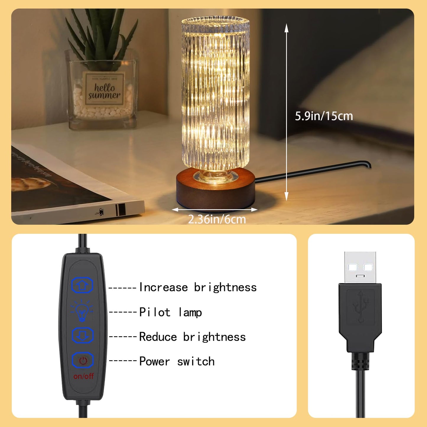 GZWANHANGMY Small Nightlight for Bedroom - Bedside Table Lamps for Nightstand,LED Dimmable Night Light,Sleep Lights, Mini Nightlights for Kids Room