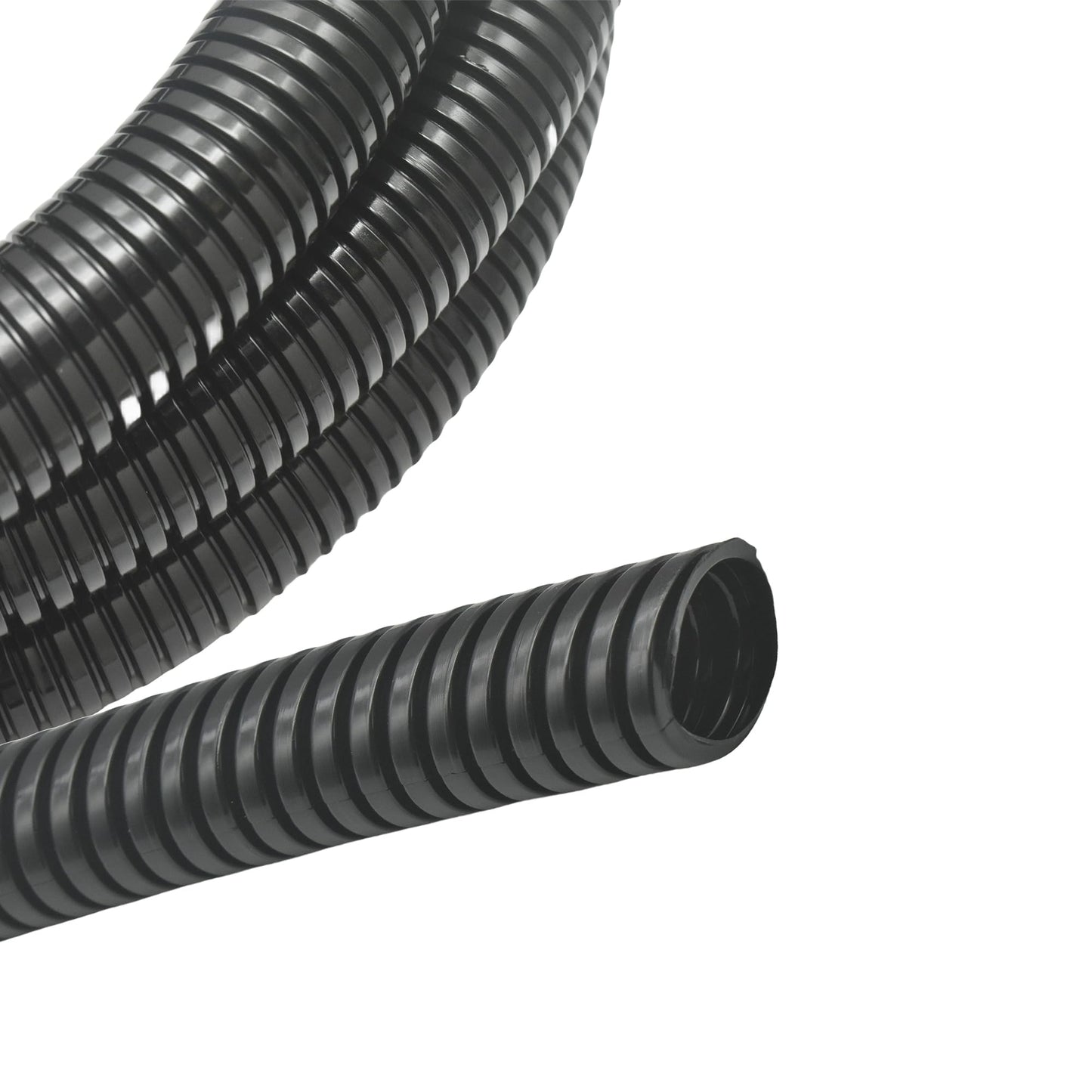 MyyYiTar 1in-10ft Wire Loom Conduit Protector Cable Sleeves Cover Hard Tubes for Outdoor Electrical Wire Management Organizer Kit- Black