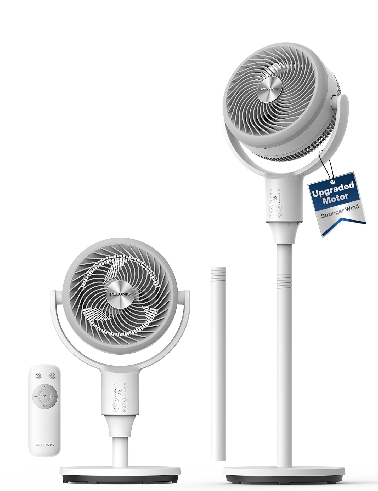 PELONIS Omni-Directional Air Circulator Fan with Remote for Bedroom, White