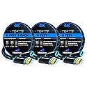 4k Hdmi Cable 6ft, Hdmi Extender Cable Male to Female Hdmi Cord, Hdmi 2.0 Cable 120Hz Short Hdmi Cable (6ft, 3 Pack)
