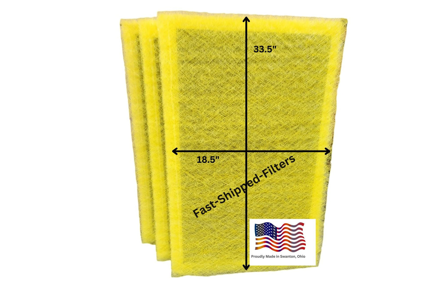 Fast-Shipped-Filters 3 Pack Replacement Filter Pads Compatible with AirRanger Air Cleaner 20x36 Refill Yellow