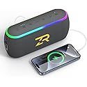 ZICOROOP Bluetooth Speaker, Portable Wireless Speakers with Hooks, 40W Deep Bass EQ, IPX6 Waterproof, Bluetooth 5.3 TWS, RGB Lights, 15H Playtime