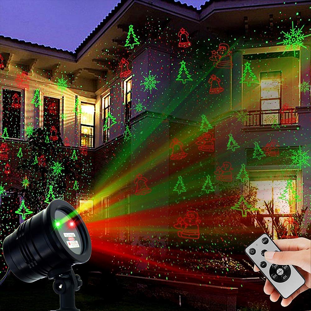 Christmas Laser Lights Outdoors Decoration Projector Light Waterproof LED Star Show for Xmas Decor House Home Yard Garden Patio Wall Indoor, Red