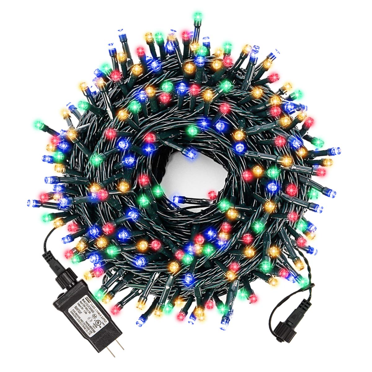 XUNXMAS Bright Christmas Lights Outdoor 300 LED String Lights, 100ft Connectable 8 Modes Christmas String Lights Tree Lights for Home, Party, Holiday