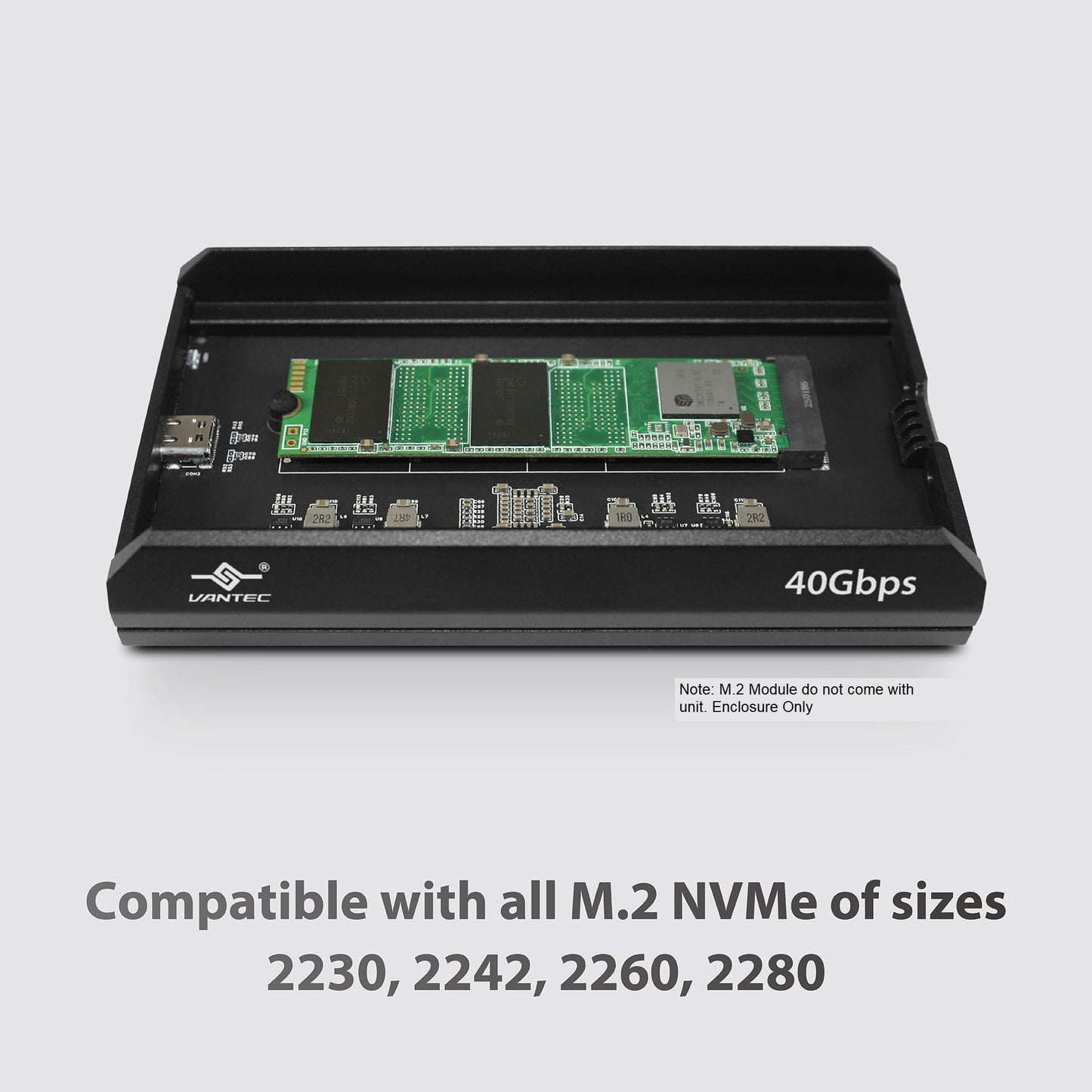 Vantec NexStar SX, USB 4, 40Gbps, M.2 NVMe Enclosure, USB C (NST-M240C4)