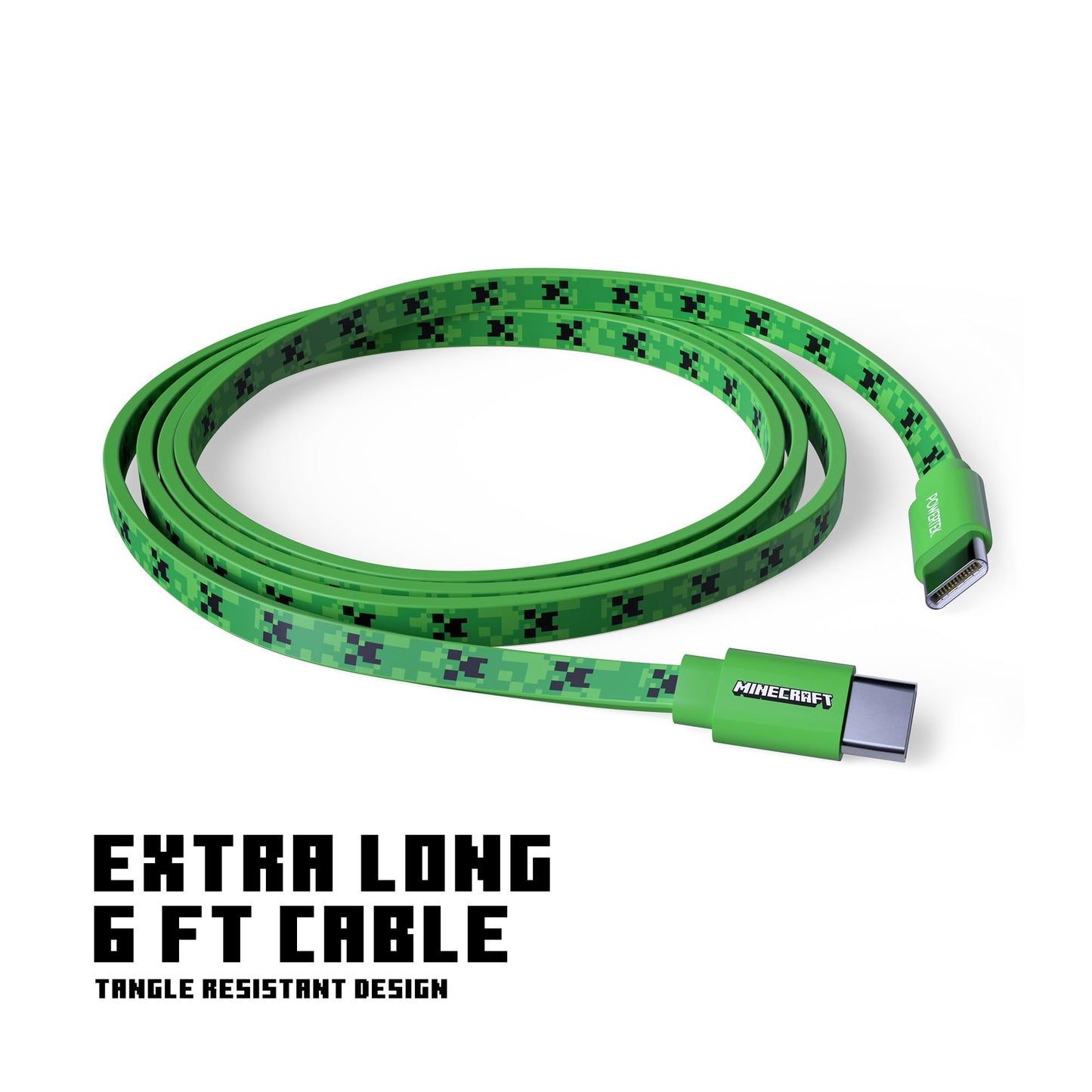 LIQUIPEL Powertek Minecraft Charging Bundle USB-C to C Cable and Wall Charger (Creeper)