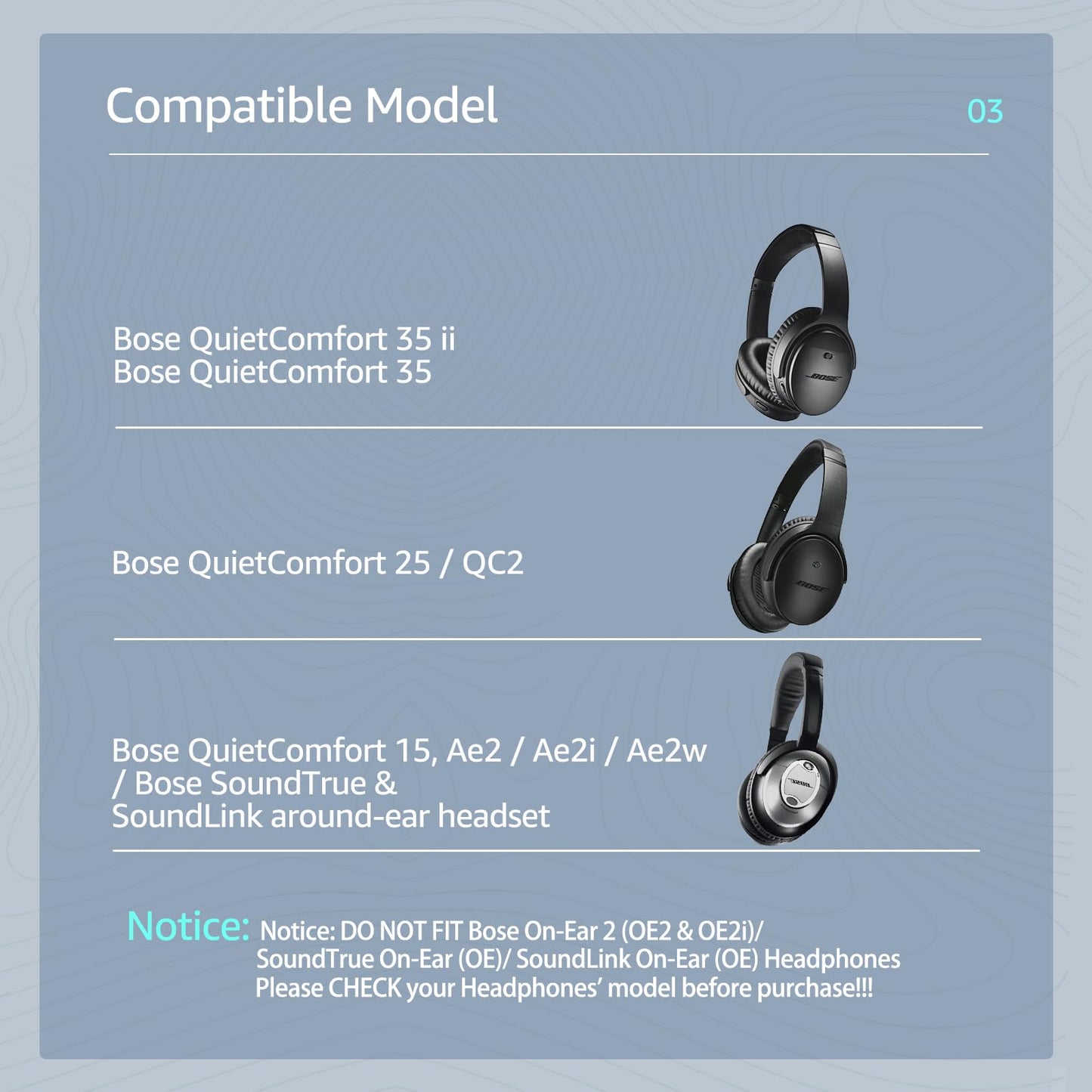 Wzsipod Cooling Gel Fabric Replacement Ear Pads for Bose QuietComfort 35 / QC35 II - Memory Foam Ear Cushions, Compatible with QC45 QC25 QC15 AE2