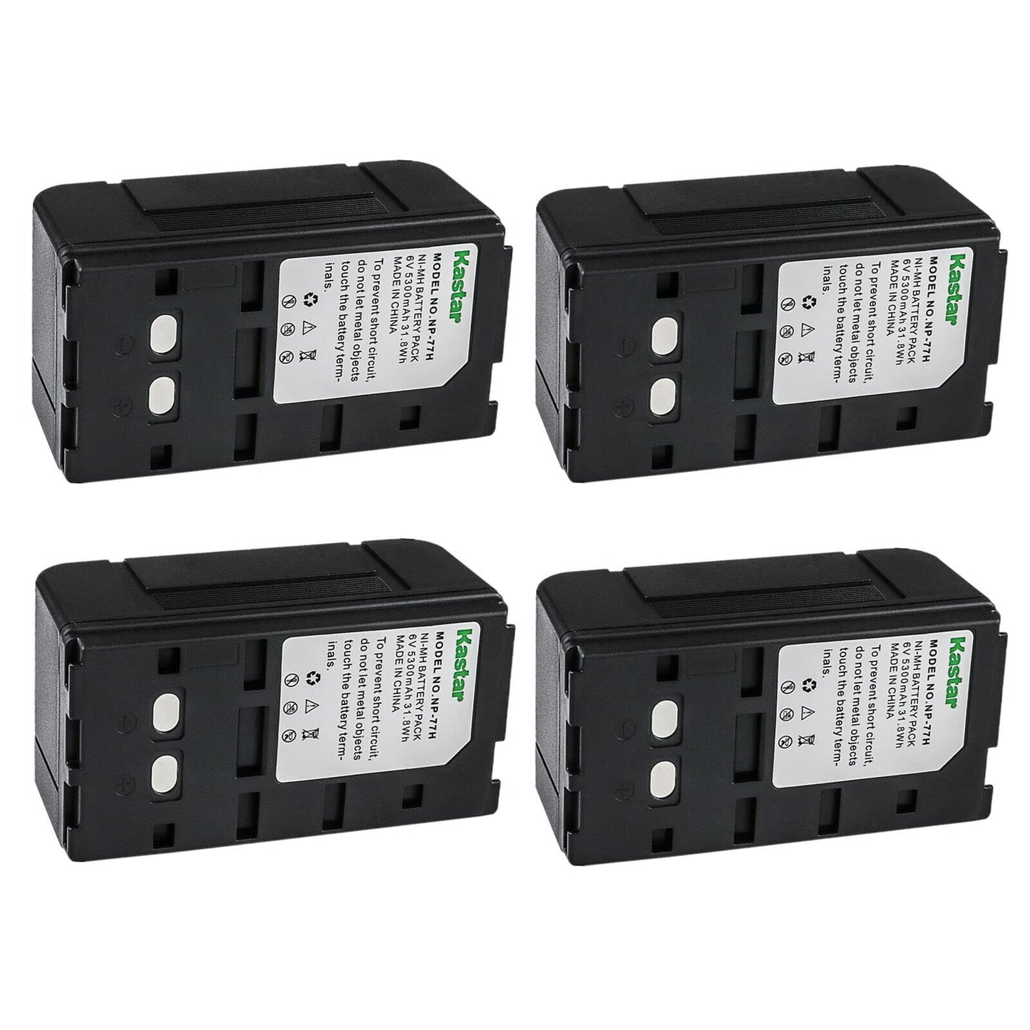 Kastar 4-Pack NP-77H 6.0V 5300mAh Ni-MH Battery Replacement for Sony CCD-V550 CCD-V600 CCD-V6000 CCD-V600E CCD-V601 CCD-V700 CCD-V700E CCD-V701