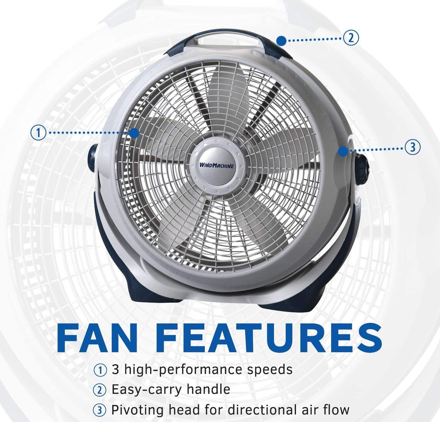 Lasko Wind Machine 20" Air Circulator, Black Wind 20