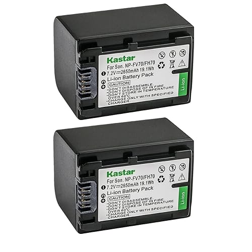 Kastar 2-Pack NP-FH70 Battery Replacement for Sony DCR-SR300, DCR-SR32, DCR-SR33, DCR-SR35, DCR-SR36, DCR-SR37, DCR-SR38, DCR-SR40, DCR-SR42