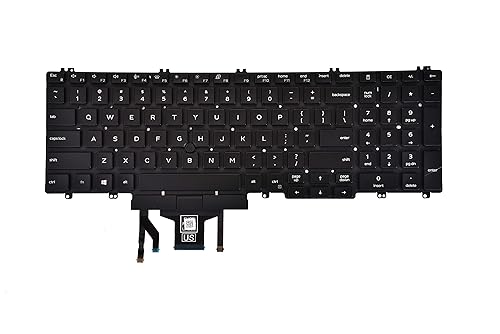 Replacement Keyboard for Dell Latitude 5500 5501 5510 5511, Precision 3540 3541 3550 3551 Series Laptop with Backlit with Pointer US Layout P/N: