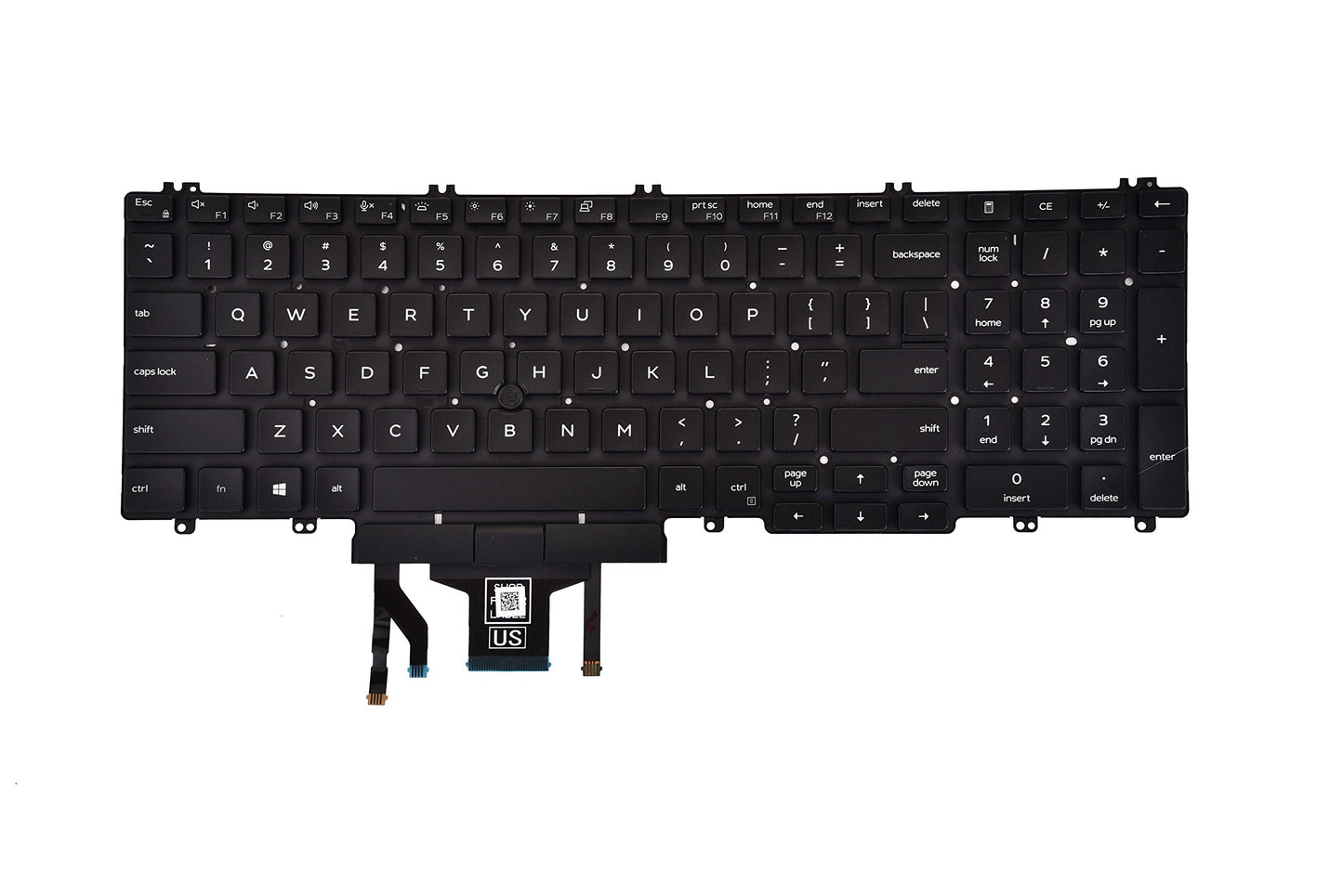 Replacement Keyboard for Dell Latitude 5500 5501 5510 5511, Precision 3540 3541 3550 3551 Series Laptop with Backlit with Pointer US Layout P/N: