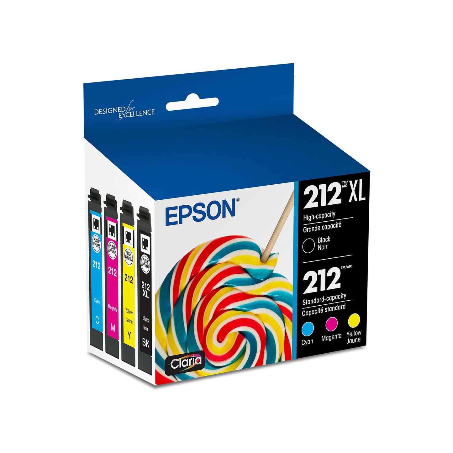 Epson 212 Claria Ink High Capacity Black & Standard Color Cartridge Combo Pack (T212XL-BCS) Works with Workforce WF-2830, 2850 and Expression XP-4100