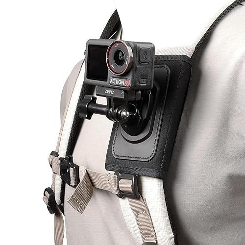 ZEPIZ Backpack Strap Mount with Magnetic Quick Release Adapter for DJI Osmo Action 5 Pro, Osmo Action 4 3